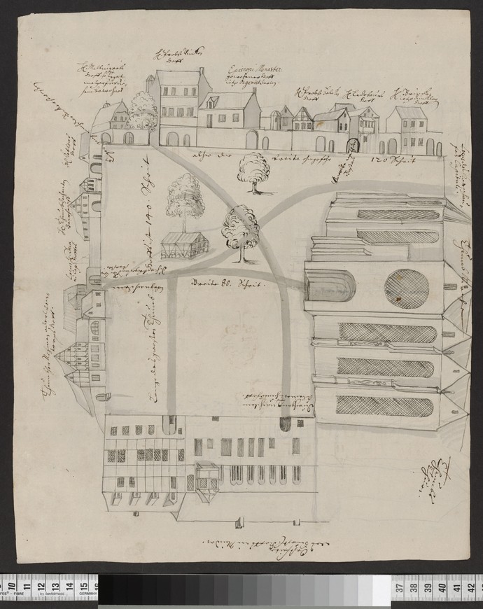Federzeichnungen des Bischofshof in Minden